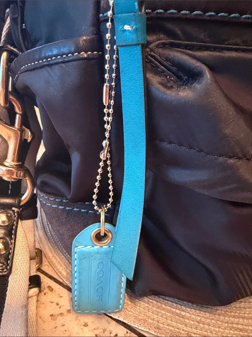 Coach 2005 Vintage Leatherware Nylon Crossbody Baby Bag with Suede Trim